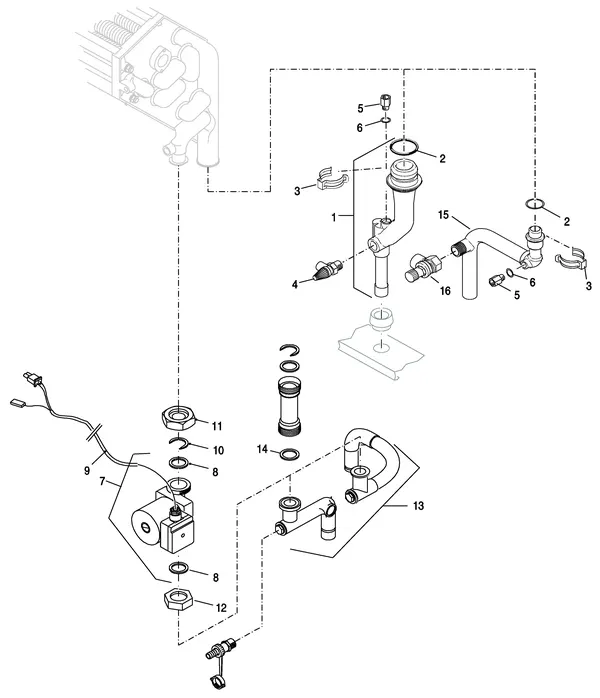 Exploded view Nefit (Bosch) EcomLine Excellent HR 22: Hydrauliek