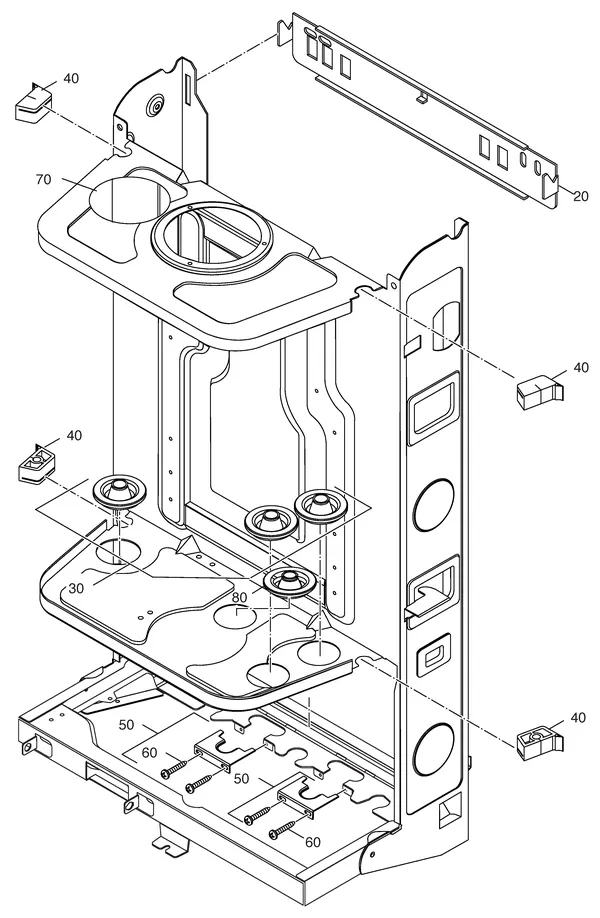 Exploded view Nefit (Bosch) Economy HR11: Frame