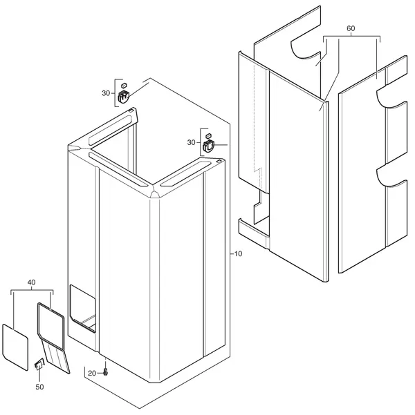 Exploded view Nefit (Bosch) Economy HR11: Mantel