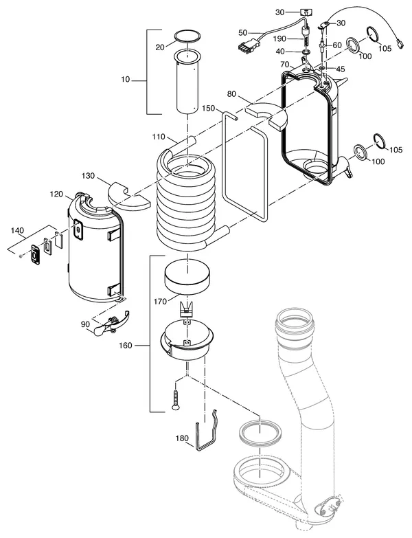 Exploded view Nefit (Bosch) Economy HR19: Wisselaar