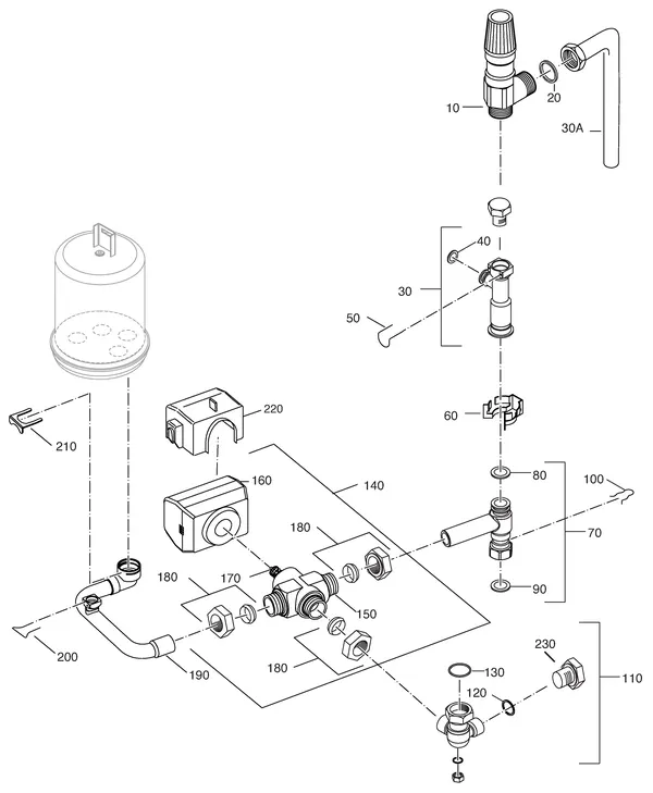 Exploded view Nefit (Bosch) Economy HR24: Retourcircuit