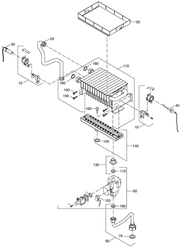 Exploded view Nefit (Bosch) Economy VR24: Brander gasblok