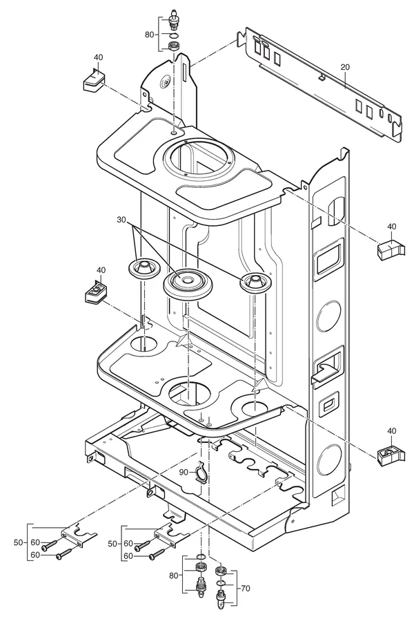 Exploded view Nefit (Bosch) Economy VR24: Ophangbeugel