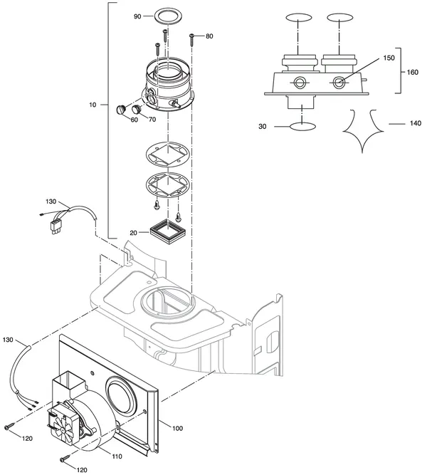 Exploded view Nefit (Bosch) Economy VR24S: Ventilator