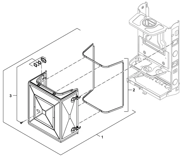 Exploded view Nefit (Bosch) Economy VRC24 CW3: Ventilatiekast