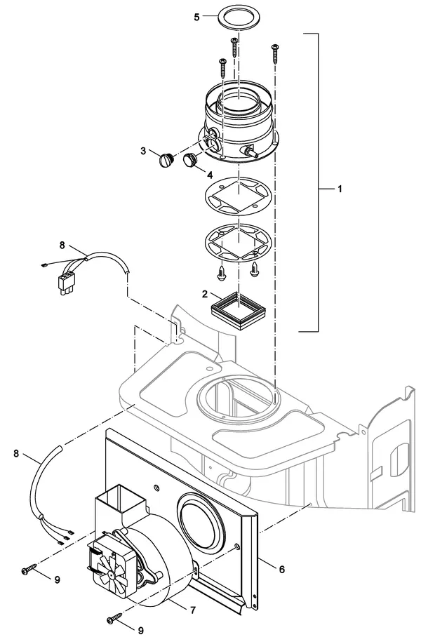 Exploded view Nefit (Bosch) Economy VRC24 CW3: Ventilator