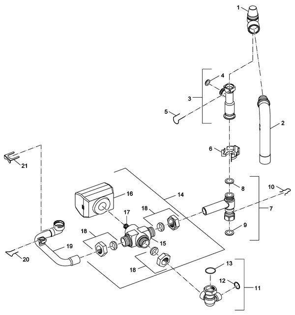 Vue éclatée Nefit (Bosch) Economy VRC24 CW4 : 3 wegklep