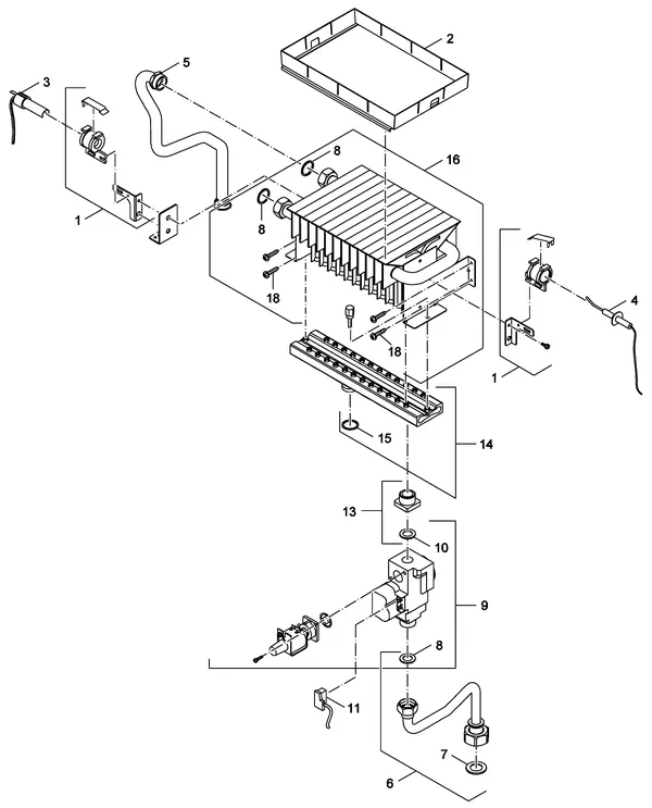 Vue éclatée Nefit (Bosch) Economy VRC24 CW4 : Bloc gaz