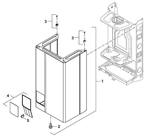 Vue éclatée Nefit (Bosch) Economy VRC24 CW4 : Habillage