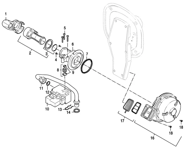 Exploded view Nefit (Bosch) ProLine HRC 24 CW3: Gas ventilator