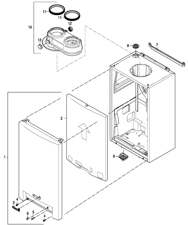 Exploded view Nefit (Bosch) ProLine HRC 30 CW5: Mantel