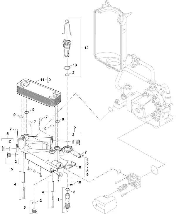 Exploded view Nefit (Bosch) SmartLine Basic HRC 24 CW4: Hydrauliek