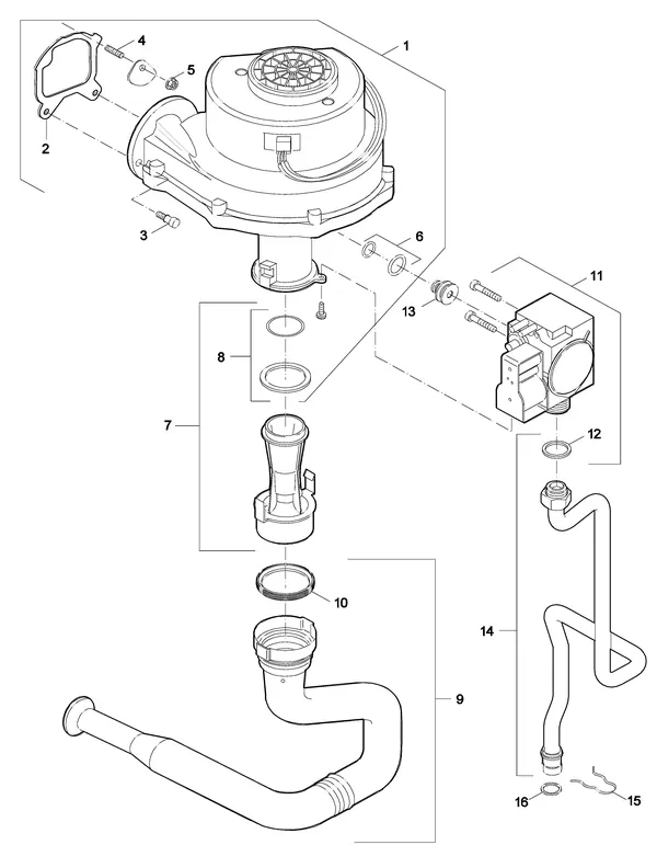 Exploded view Nefit (Bosch) SmartLine HRC 24 CW3: Gas ventilator