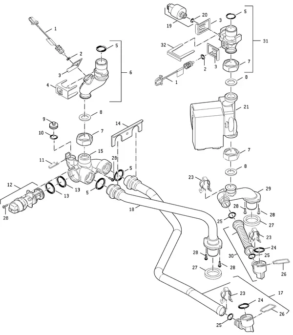 Exploded view Nefit (Bosch) TopLine Aquapower HRC 30 CW5 II: Hydrauliek