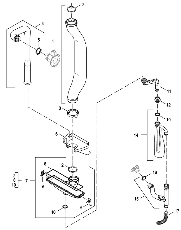 Vue éclatée Nefit (Bosch) TopLine HR 100 : Siphon