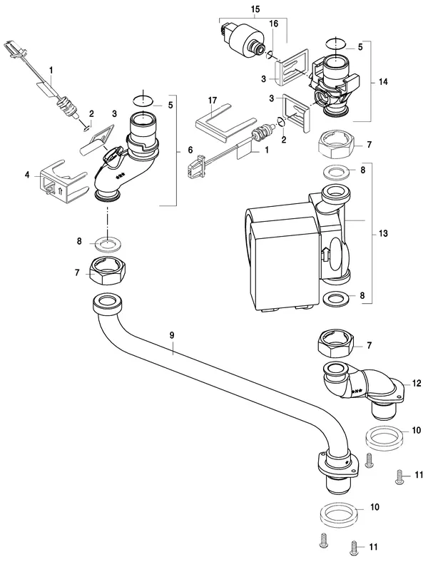 Exploded view Nefit (Bosch) TopLine HR 25 II: Hydrauliek