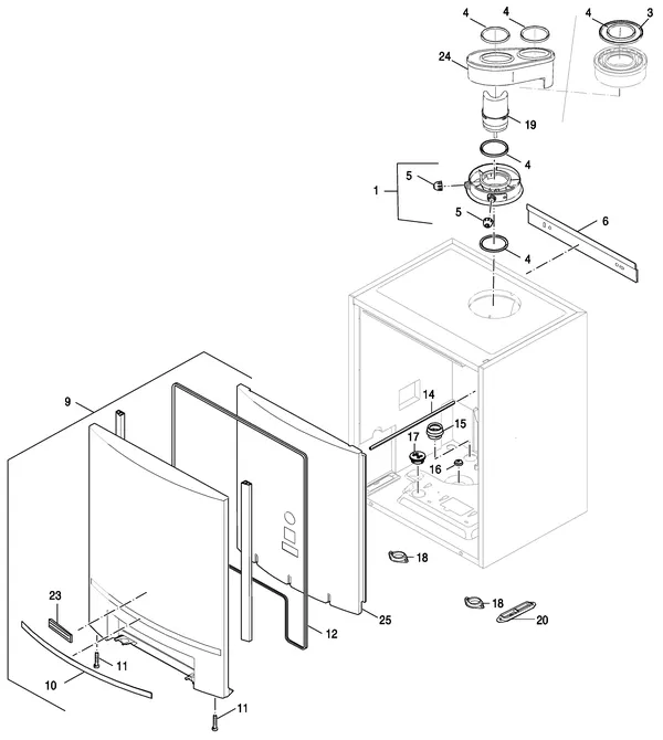 Exploded view Nefit (Bosch) TopLine HR 30: Mantel