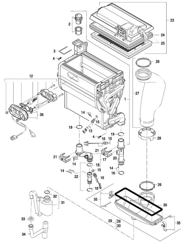 Exploded view Nefit (Bosch) TopLine Compact HRC 30 CW5: Wisselaar
