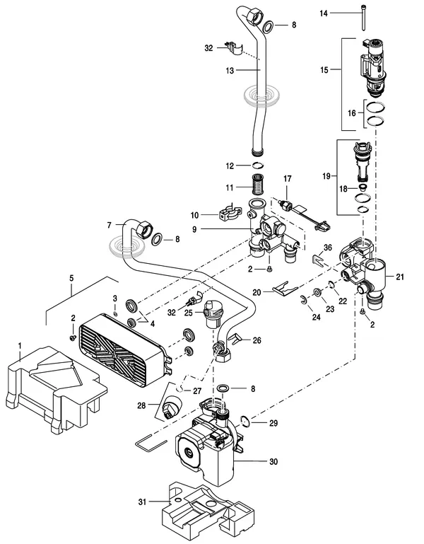 Exploded view Nefit (Bosch) TrendLine HRC30 CW5: Hydroliek