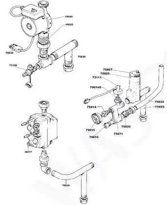 Exploded view Nefit (Bosch) Turbo 21: Gasblok pomp