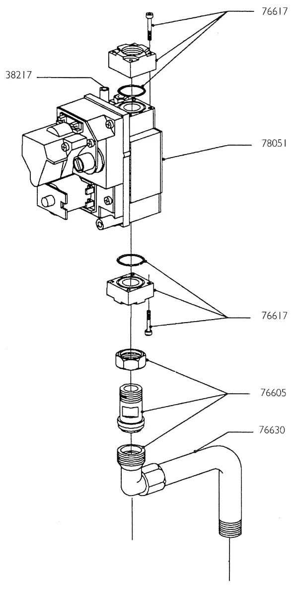 Vue éclatée Nefit (Bosch) Turbo 90 HR45 : Bloc de régulation gaz