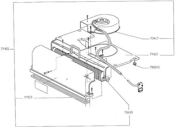 Vue éclatée Nefit (Bosch) Turbo 90 HR45 : Ventilateur