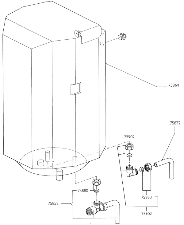 Exploded view Nefit (Bosch) Turbo 90 HRC21H: Boiler