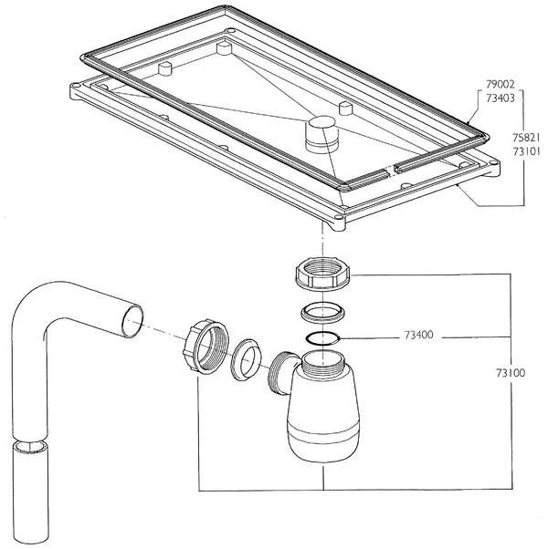 Exploded view Nefit (Bosch) Turbo 90 HRC21V80: Sifon