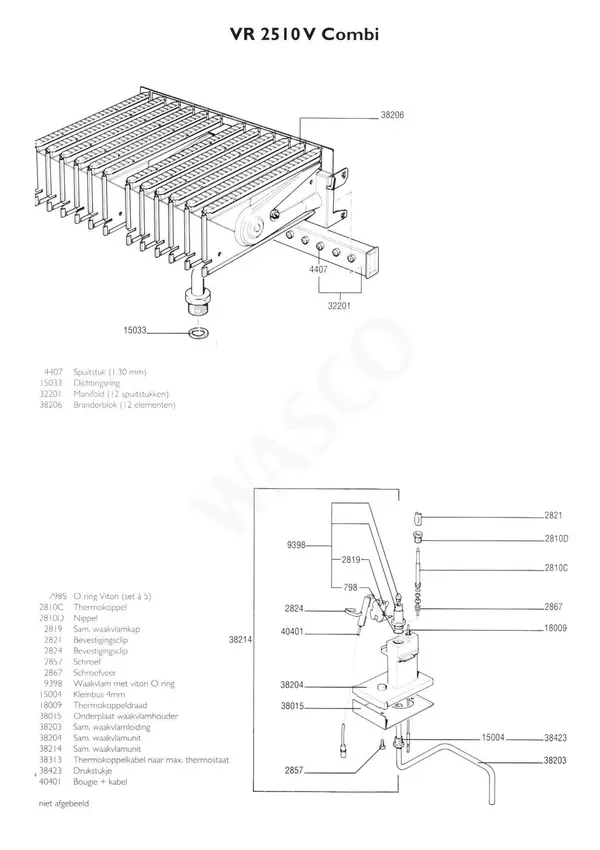 Vue éclatée Nefit (Bosch) VR 2510V Combi : Brûleur