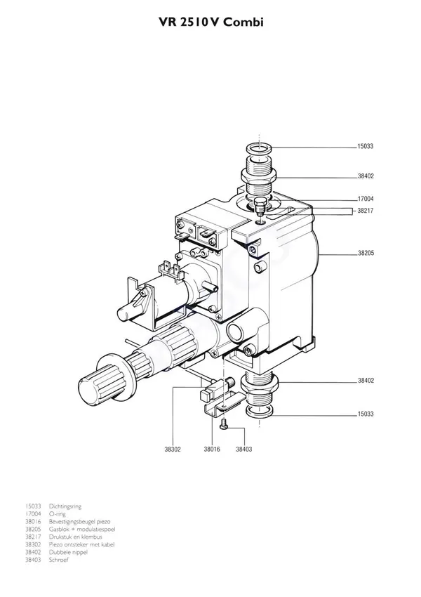 Vue éclatée Nefit (Bosch) VR 2510V Combi : Bloc gaz