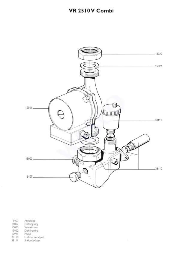 Vue éclatée Nefit (Bosch) VR 2510V Combi : Pompe