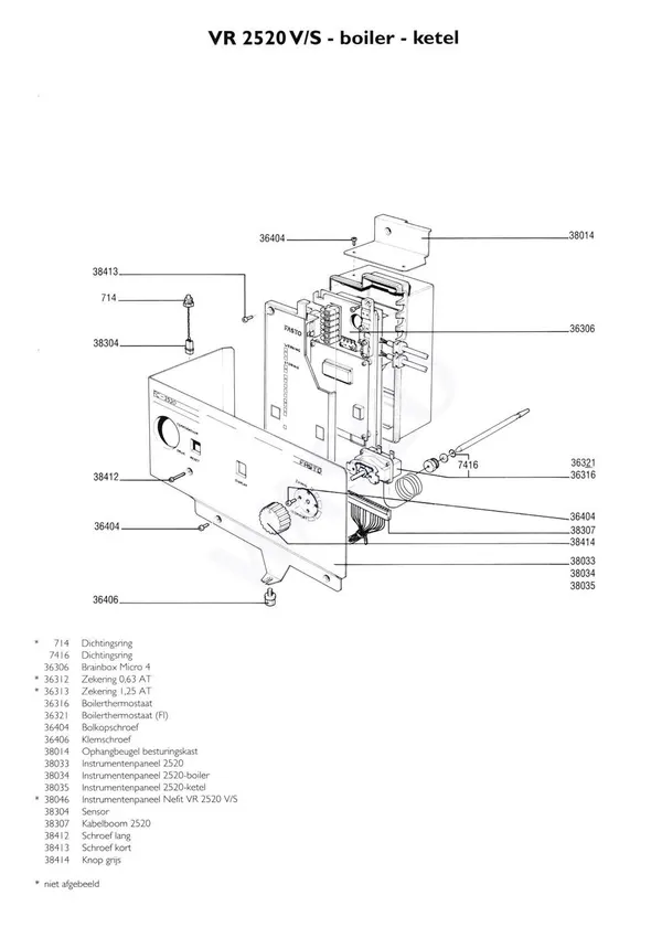 Exploded view Nefit (Bosch) VR 2520S Combi: Regelkast