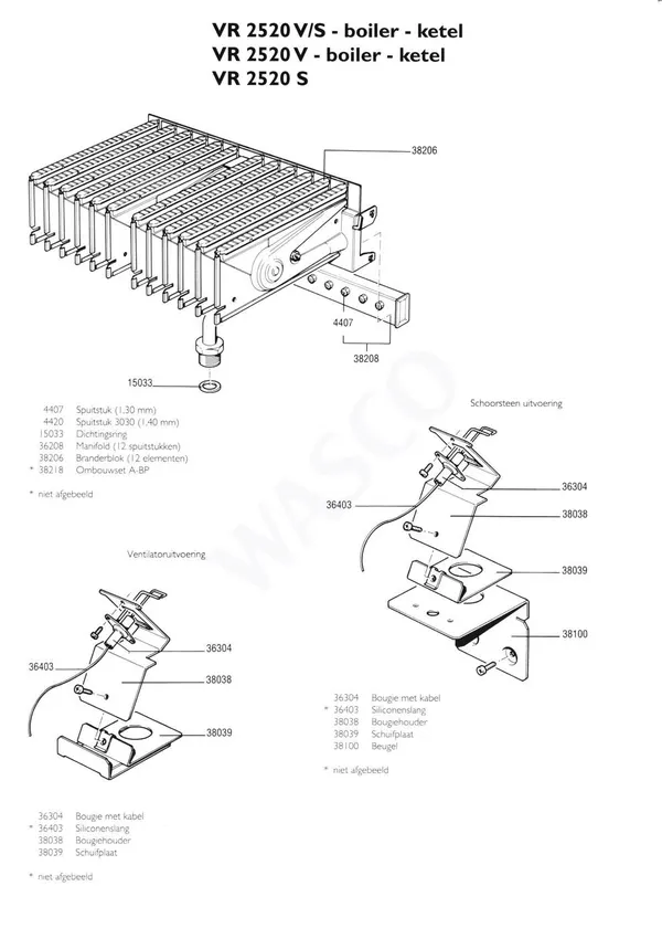 Exploded view Nefit (Bosch) VR 2520V Boiler: Brander