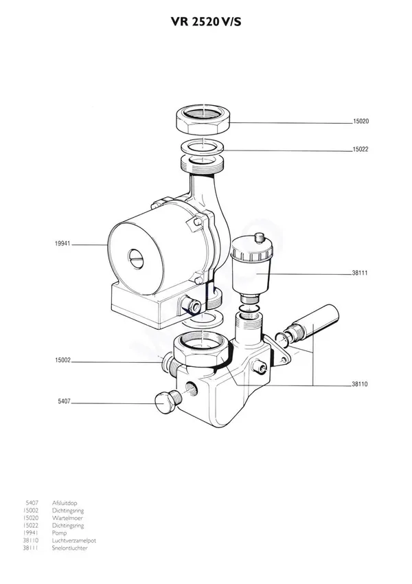 Exploded view Nefit (Bosch) VR 2520V Ketel: Pomp