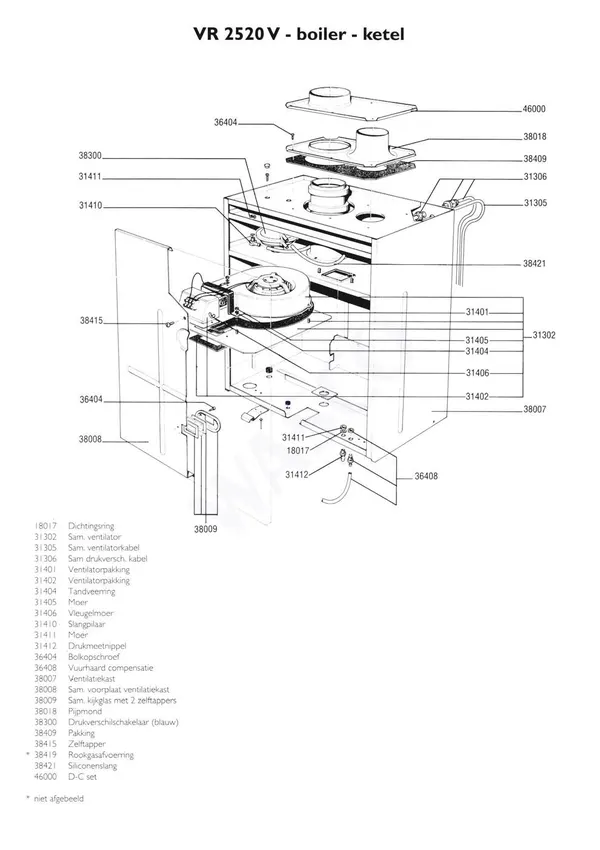Exploded view Nefit (Bosch) VR 2520V Ketel: Ventilatorkast