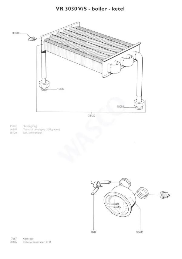 Exploded view Nefit (Bosch) VR 3030S Boiler: Wisselaar