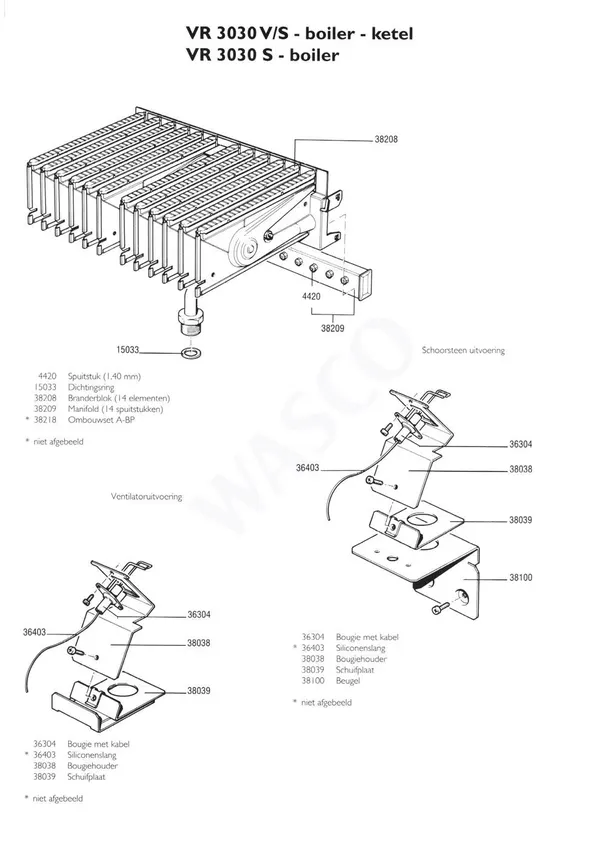 Exploded view Nefit (Bosch) VR 3030V Boiler: Brander