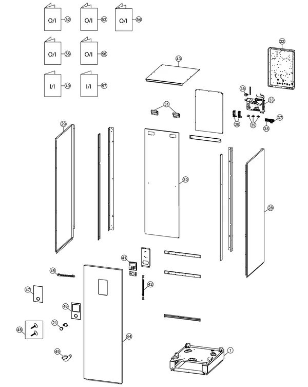Vue éclatée Panasonic WH-ADC0309H3E5 : Habillage
