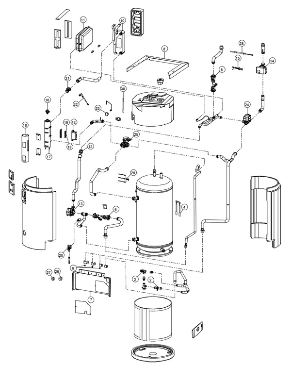 Exploded view Panasonic WH-ADC0309J3E5B: Binnenunit