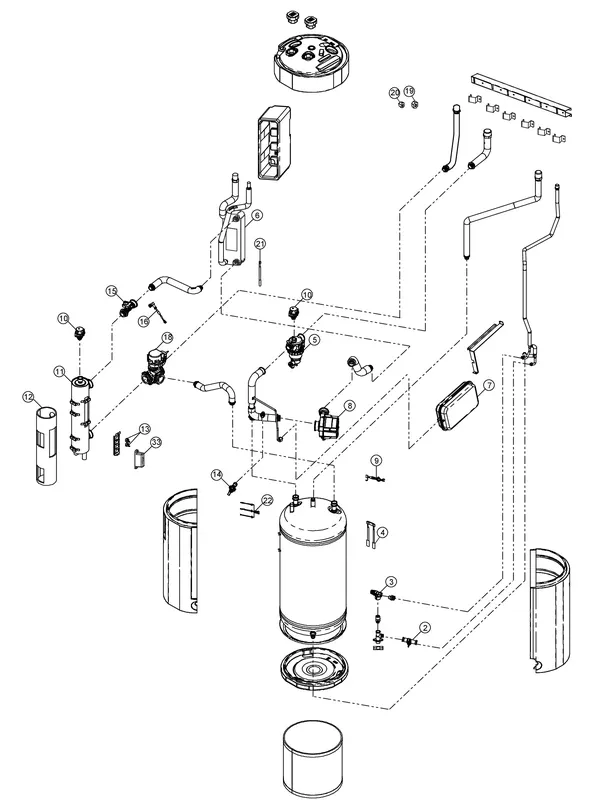 Exploded view Panasonic WH-ADC0309J3E5C: Binnenunit