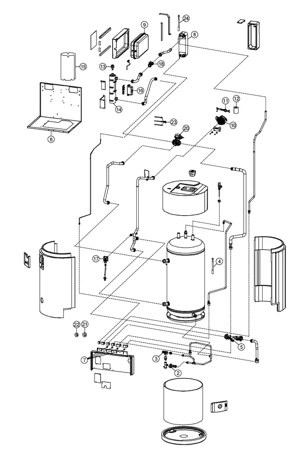 Exploded view Panasonic WH-ADC0916H9E8: Binnenunit