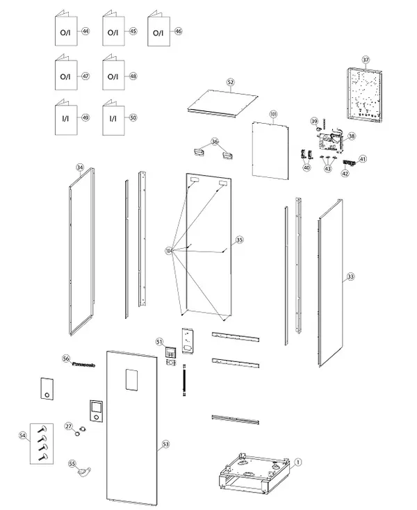 Exploded view Panasonic WH-ADC1216H6E5: Manteldelen