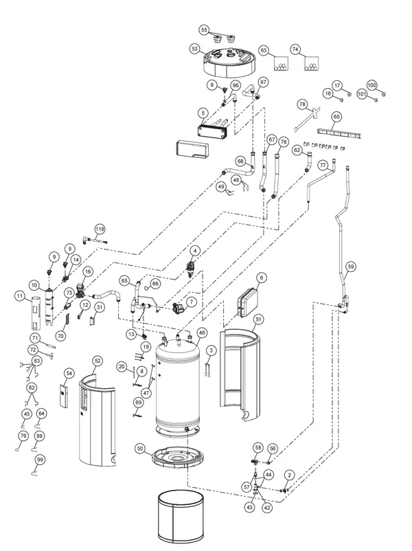 Exploded view Panasonic WH-ADF0309J3E5CM: Binnenunit