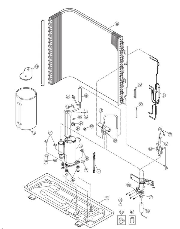 Exploded view Panasonic WH-MDC05J3E5: Refrigerant system