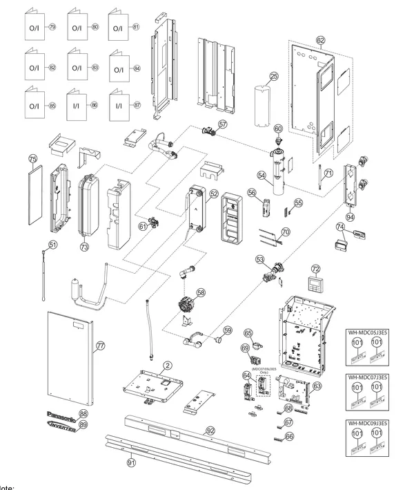 Exploded view Panasonic WH-MDC05J3E5: Water system
