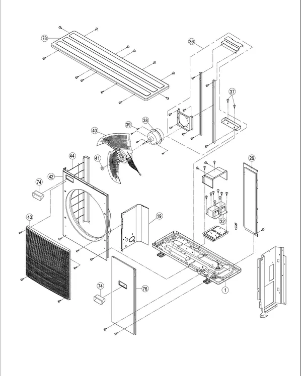 Vue éclatée Panasonic WH-MDC07H3E5 : Circuit frigorifique