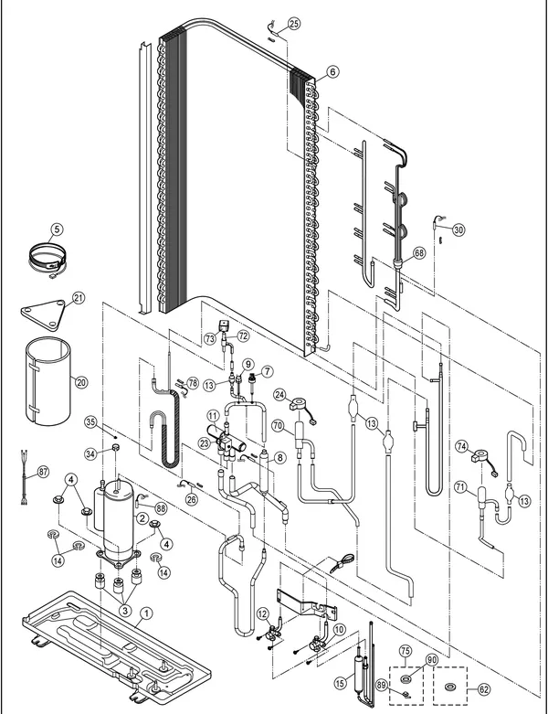 Exploded view Panasonic WH-MXC12H9E8: Refrigerant system