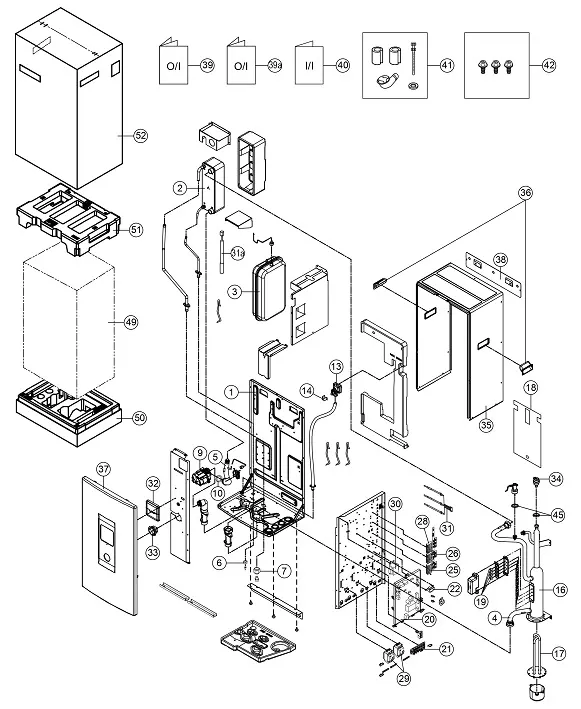Exploded view Panasonic WH-SDC07F3E5: Binnenunit