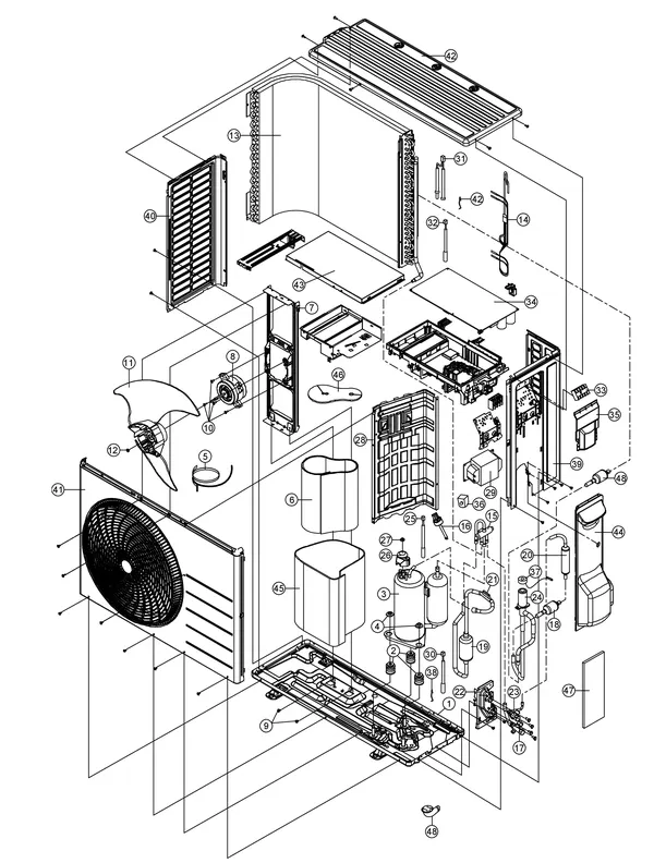 Exploded view Panasonic WH-UD05HE5-1: Buitenunit