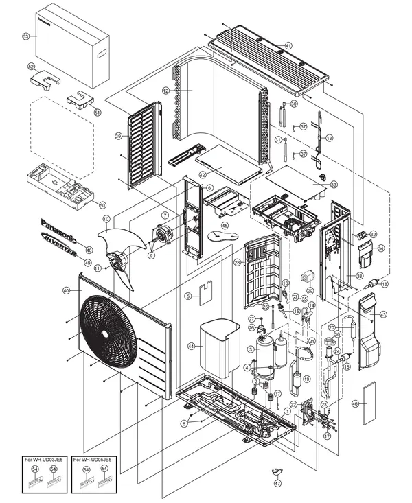 Exploded view Panasonic WH-UD05JE5: Buitenunit